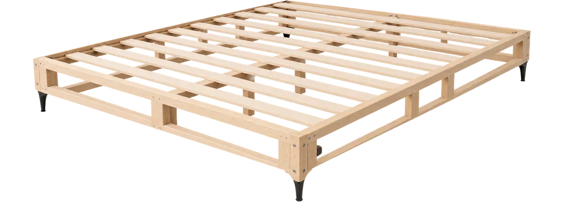 La misma base sin la funda: la estructura de madera a la vista